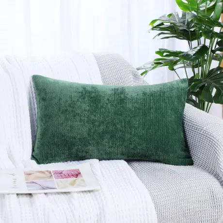 PiccoCasa- taie d’oreiller de canapé déperlant décoratif Chenille douce 16x20 pouces
