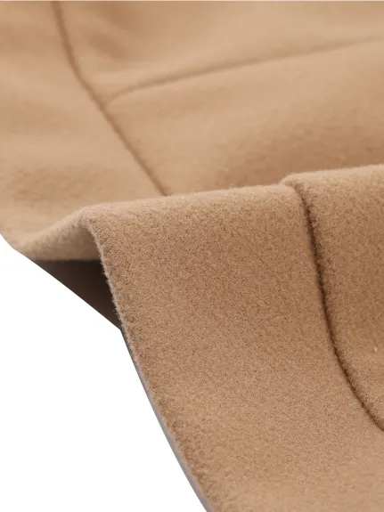 Allegra K- Button Front Long Sleeve Crop Jacket Coat