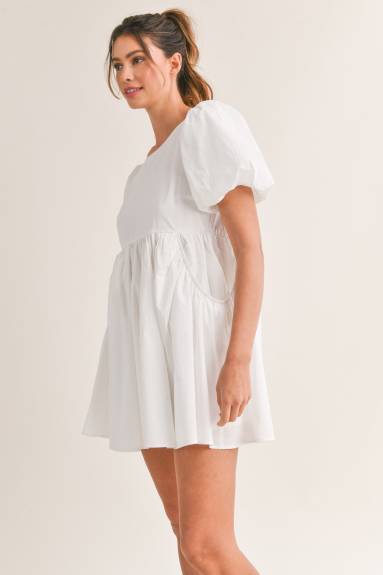 Evercado - Mini-robe en popeline avec poches latérales