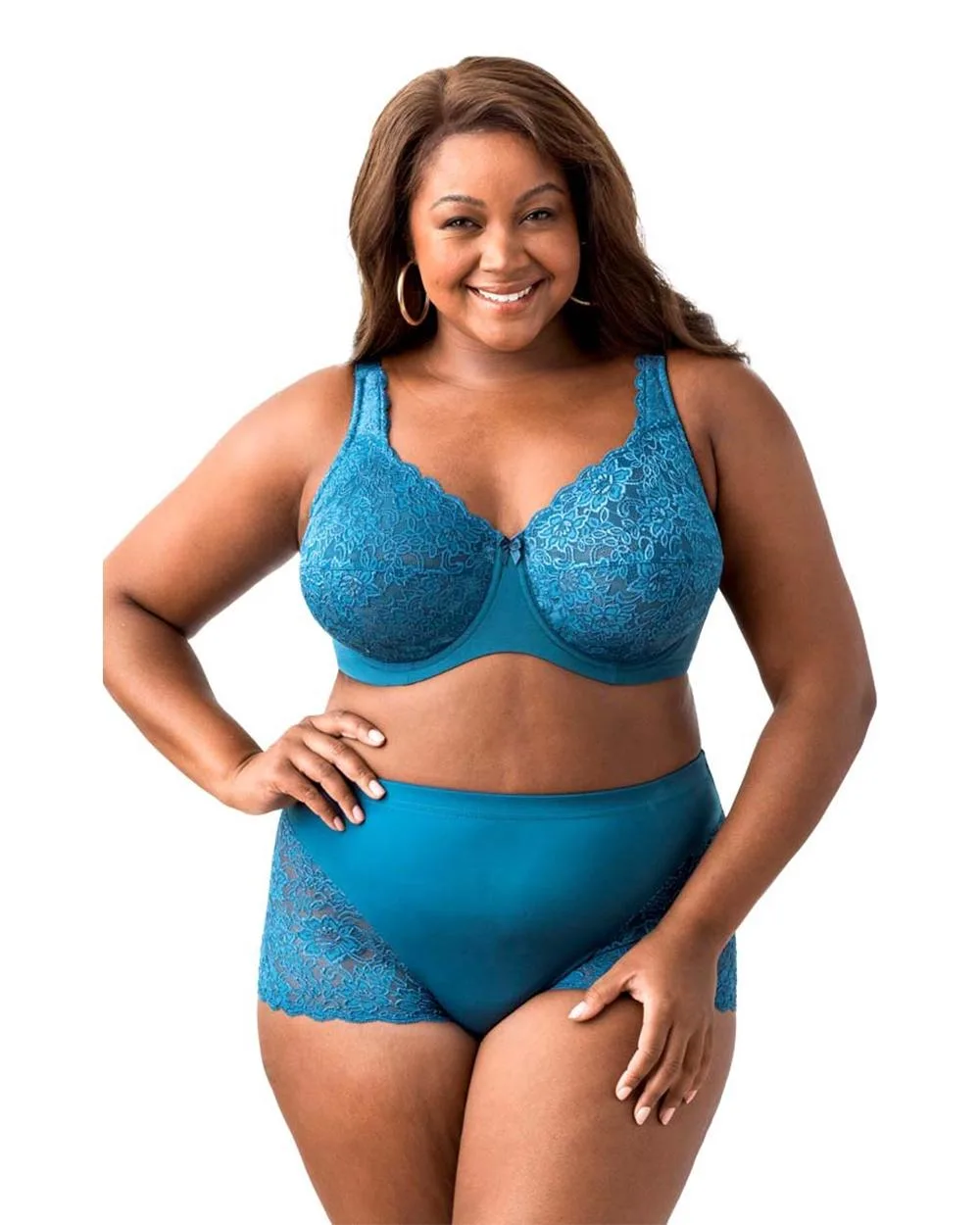 Elila Lacey Curves Underwire Bra 2311 Teal