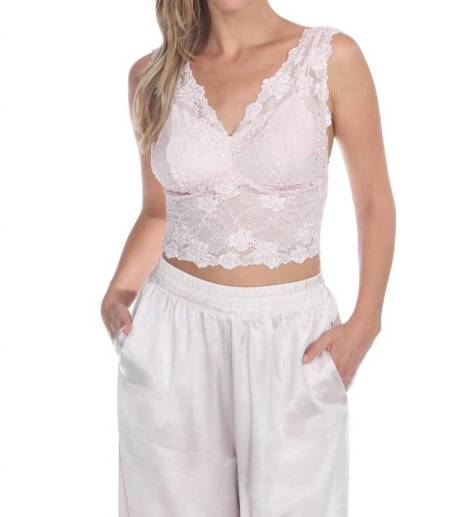 PJ Harlow - Colette Lace Hand Beaded Sleeveless Crop Top