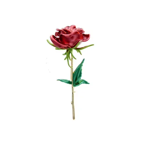 Broche Fleur de rose rouge- Don't AsK