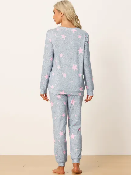 cheibear - Ensembles de pyjama en tricot imprimé étoiles