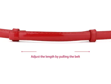Allegra K- Adjustable Thin High Waist Belt Round Buckle