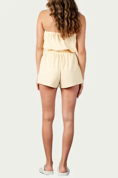 LUCCA - Anise Strapless Cotton-Terry Romper