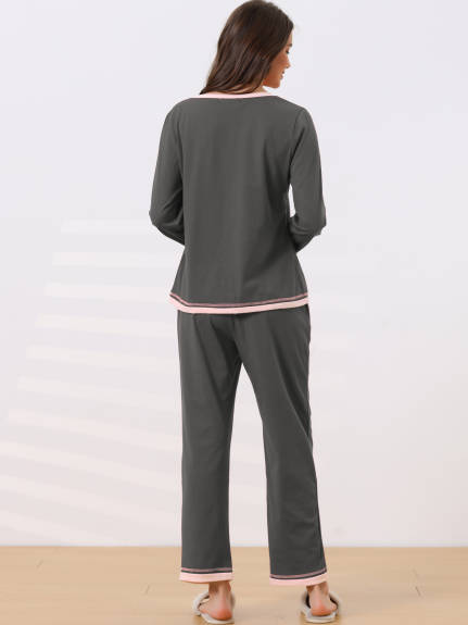 cheibear - Ensemble pyjama hauts et pantalons avec poche