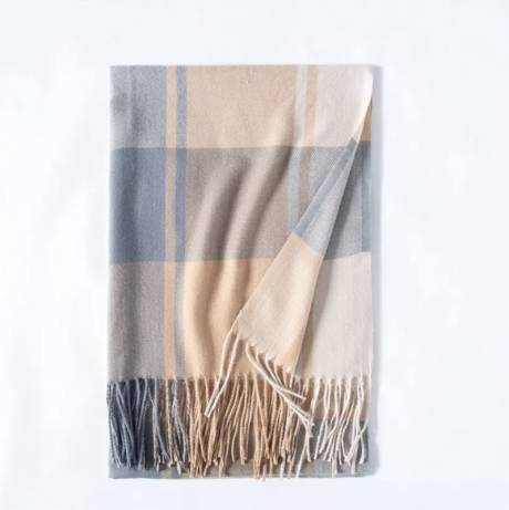 Cosy Plaid winter scarf in beige tones- Don't AsK