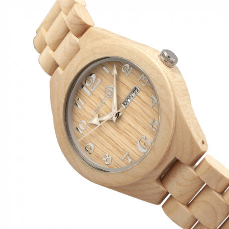 Earth Wood - Sapwood Bracelet Watch w/Date - Red