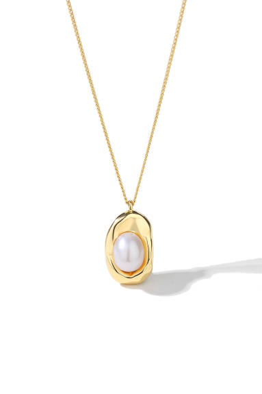 Classicharms-Collier à pendentifs en or et perles fondues