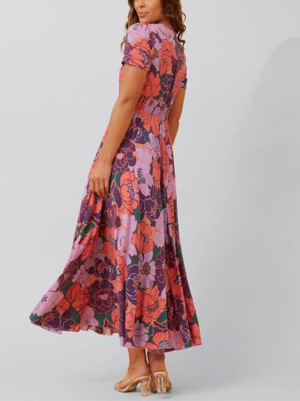 Annick - Christina Maxi Dress Fit & Flare Floral Print
