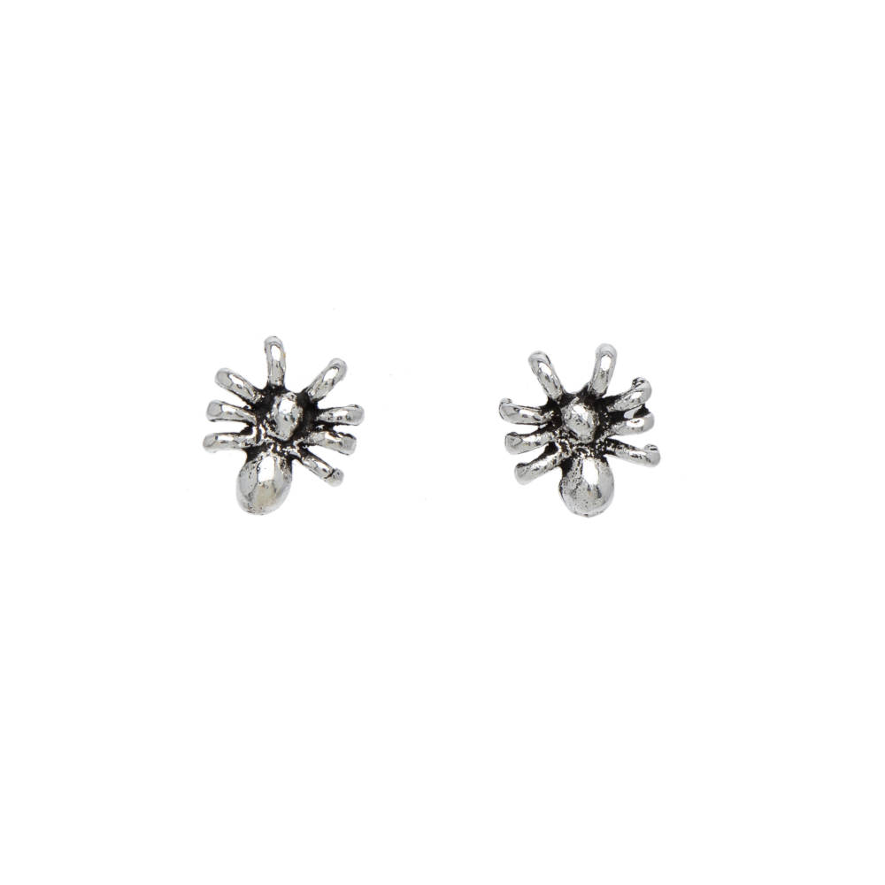 Sterling Silver Spider Stud Earrings - Ag Sterling