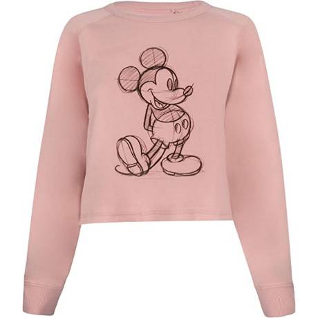 Disney - Womens/Ladies Mickey Mouse Sketch Crop Sweatshirt