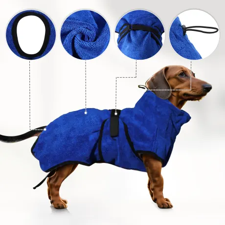 Unique Bargains- Quick Drying Washable Dog Bathrobe with Adjustable Straps