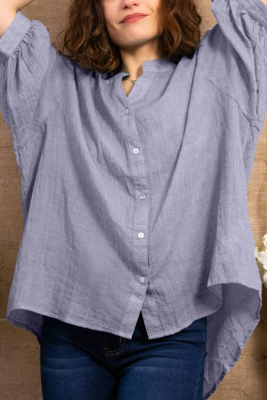 Annick - Roxanne Oversized Semi-Sheer Shirt Blouse Solid
