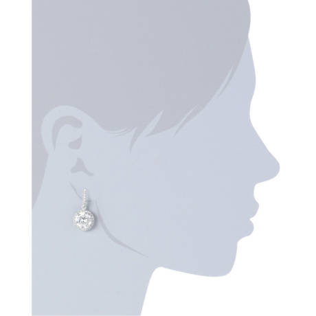 Genevive Boucles d'oreilles pendantes en argent sterling avec halo de zircones cubiques colorées