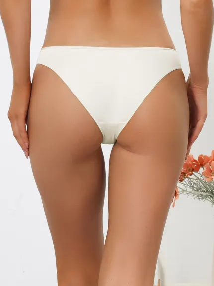 Allegra K- Low-Rise Bikini Sweat-Absorbing Thongs Panties