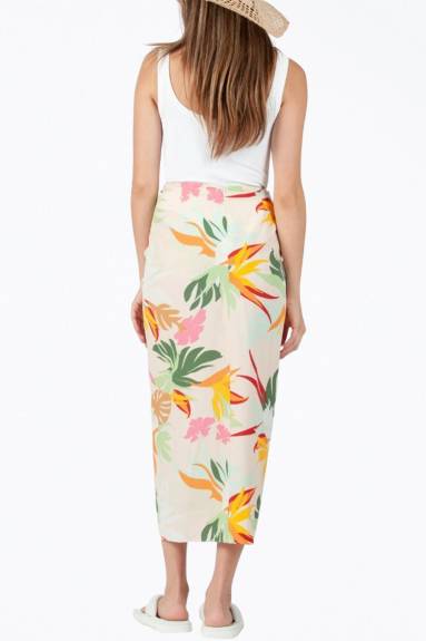 LUCCA - Floral-Print Gathered Sarong Skirt