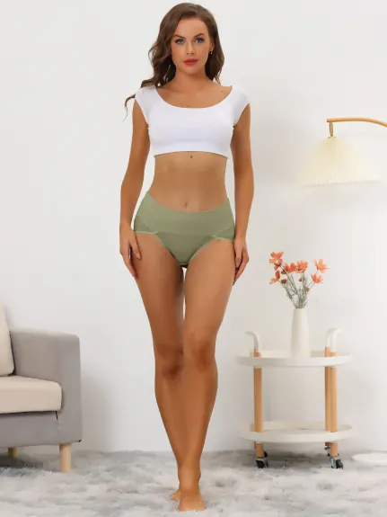 Allegra K- Ribbed High Waist Tummy Control Underwear