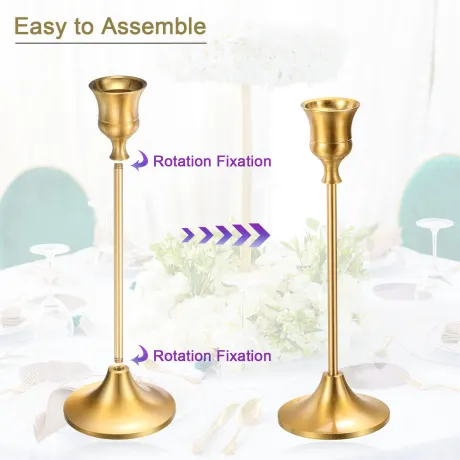 Cheibear- Taper Candlestick Holder Fits Decor Assorted Size 3pcs