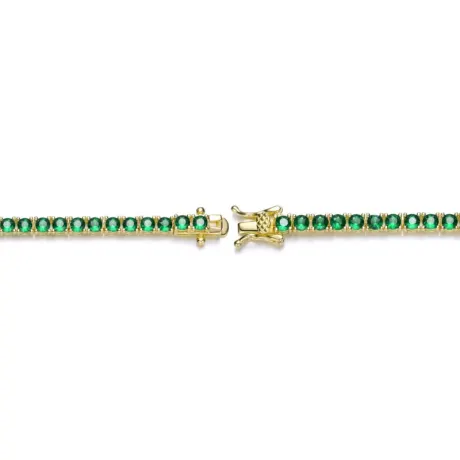 Bracelet tennis Genevive en argent sterling avec zircones cubiques colorées de 3 mm