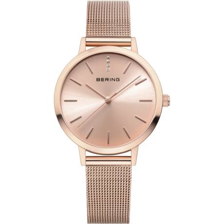 BERING - 34mm Ladies Classic Stainless Steel Watch In gold/gold