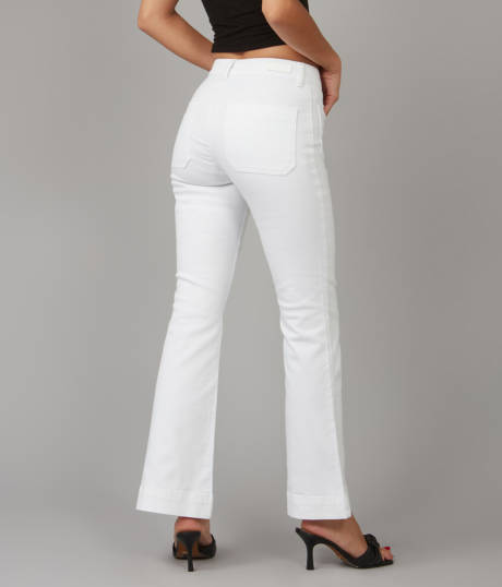 Lola Jeans ALICE-WHT High Rise Flare Jeans