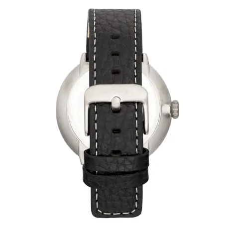 Simplify - The 7100 Leather-Band Watch w/Date - Black
