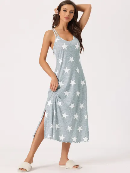 cheibear - Racer Back Full Slip Camisole Long Nightgowns