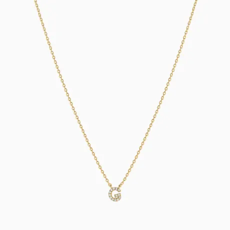 Bearfruit Jewelry - Collier initial en cristal - Lettre G