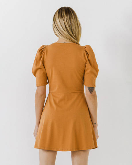 English Factory- Short Puff Sleeve Mini Dress