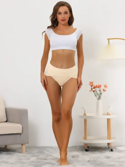 Allegra K- Ribbed High Waist Tummy Control Underwear