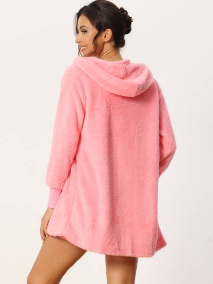 cheibear - Fuzzy Fleece 3 Piece Soft Loungewear Set