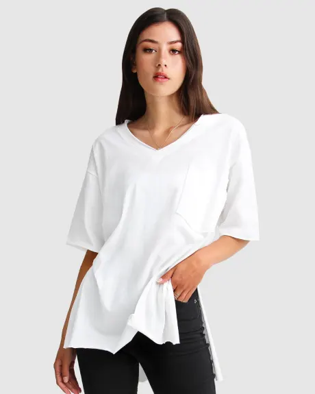 Belle & Bloom Brave soul t-shirt oversize - blanc
