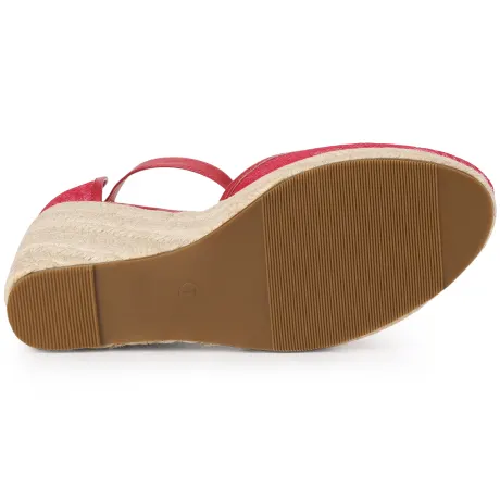 Allegra K- Espadrille Platform Heel Lace Wedge Sandal