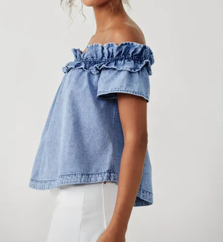 Free People - Off The Shoulder Jean Top
