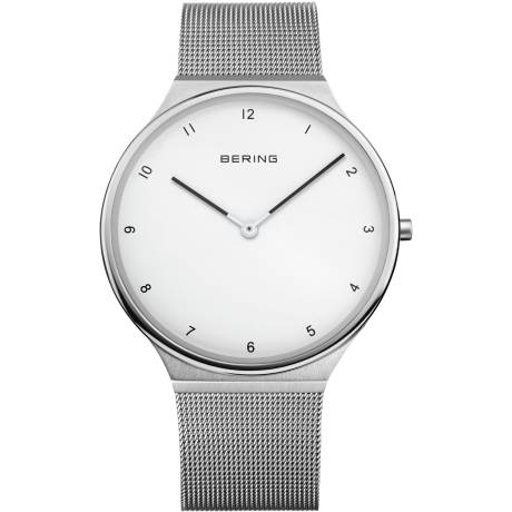 BERING - 40mm Ladies Ultra Slim Stainless Steel Watch In Silver/White