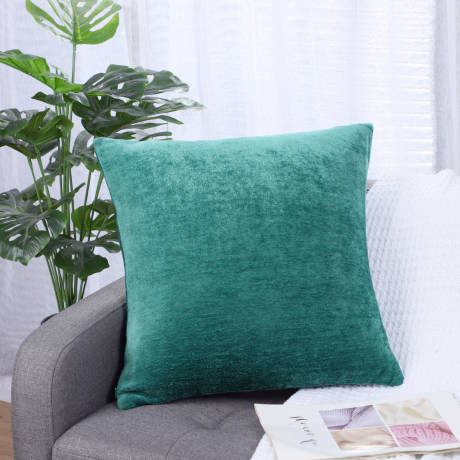 PiccoCasa- Chenille Soft Decorative Water Repellent Couch Pillowcase 18x18 Inch