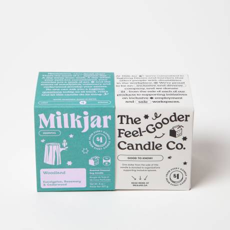 Milk Jar Woodland Essential Oil Candle | Eucalyptus, Rosemary & Cedarwood 8oz