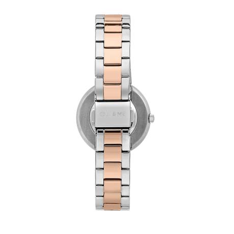 OUI & ME-Chérie 34mm 2 Hand Silver Flower Dial Watch With Stainless Steel And Rose Gold Bracelet