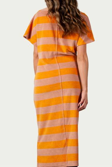 LUCCA - Striped Cotton-Terry Maxi Dress