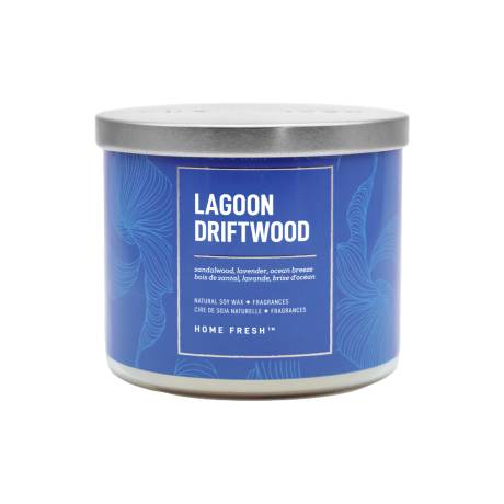 Chandelle en cire de soja Lagoon Driftwood - Format 3 mèches