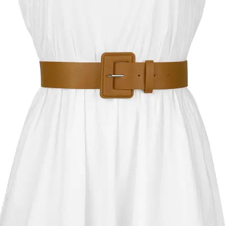 Allegra K- Rectangle Buckle Dress Waist Belt