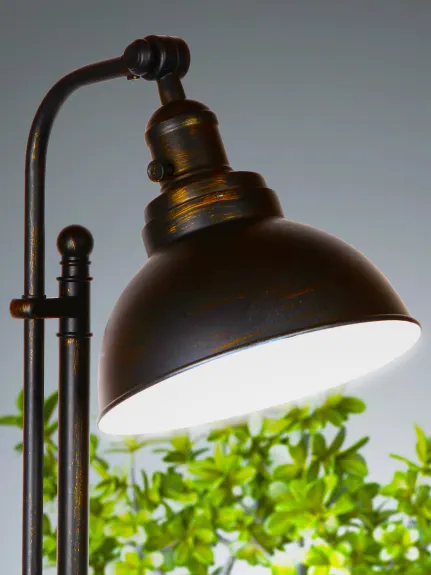 Lampe sur pied industrielle à del avec tête réglable dylan, bronze