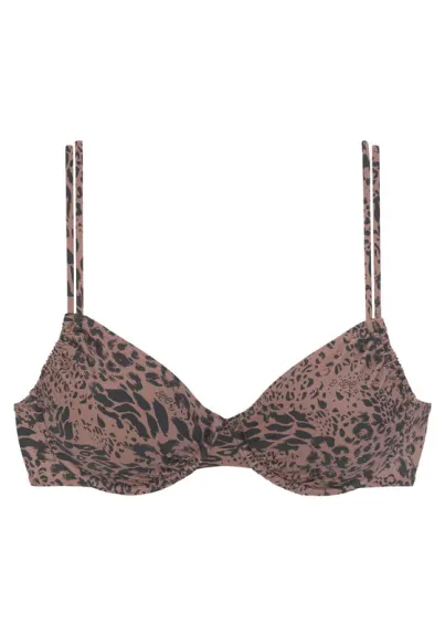 Lascana-Top de bikini à imprimé léopard