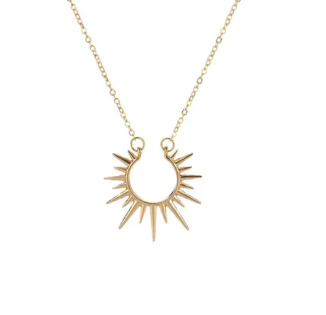 Goldtone Open Sun Pendant Necklace - Don't AsK
