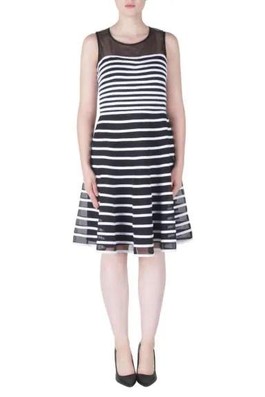 Joseph Ribkoff - White Striped Midi Dress
