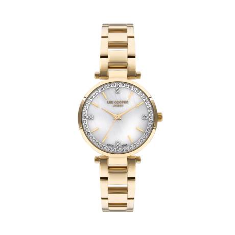 LEE COOPER-Women's Gold 33mm  watch w/White Dial