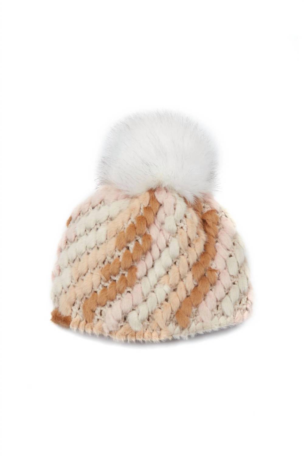 jocelyn - Knitted Multi Faux Fur Pineapple Hat