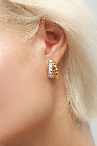 Classicharms-Gold Twisted Hoop Earrings