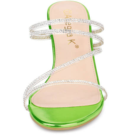 Allegra K- sandales à talon strass pour femmes